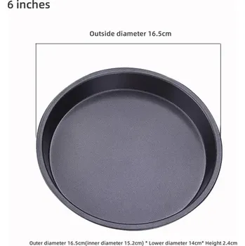 Plech na pečení Pečící plech na pizzu, ocelový, kulatý, černý | forma na pečení - 6 palců