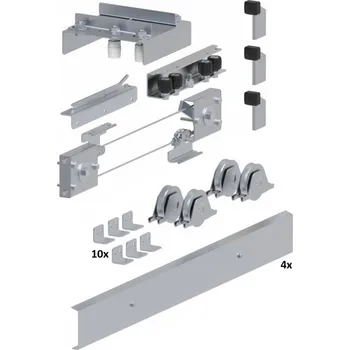 Pohon brány Sada pro výrobu dvoudílné teleskopické kolejnicové brány, šířka průjezdu až 8 m, s kolečky, KA5100.408