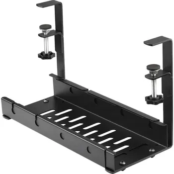 Organizér kabelů Interlook CWT-O3 | Nastavitelný organizér na kabely pod desku stolu 29-53 cm | Koš, vodítko, rukojeť | Černá