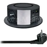 Výsuvný blok 3x zásuvka+USB A+C PP120CW-PD20-B černá