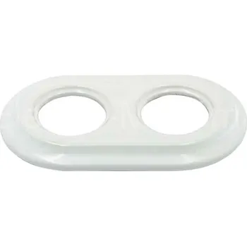 vypínač VINTAGE VIN5003 dvojrámeček keramický bílá kulatý