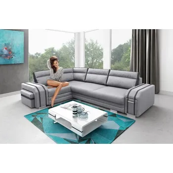 Sedací souprava Falco Rohová sedací souprava Avanti, rozkládací s úložným prostorem, levá, světle šedá/tmavě šedá Inari 91/96