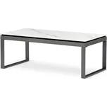 Autronic Stůl konferenční, deska slinutá keramika 120x60, bílý mramor, nohy šedý kov AHG-284 WT