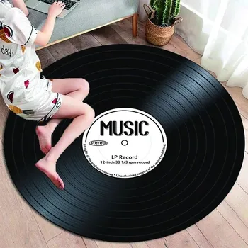 Dětský pokoj Koberec s klasickou hudbou pro dětský pokoj | gramofónová deska - 4,100 cm x 100 cm