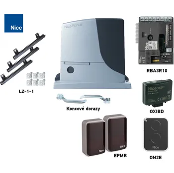 Pohon brány Sada pohonu pro posuvnou bránu do 600kg/8m NICE Robus RB600 (E)