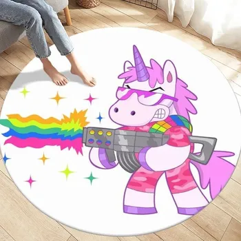 Koberec Kulatý dětský koberec s jednorožcem - 3,160 cm x 160 cm