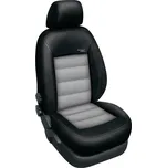 Autopotahy Škoda Octavia II, AUTHENTIC LEATHER, dělená, bez zadní loket. opěrky, černošedé