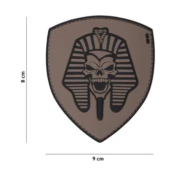 Nášivka Gumová nášivka 101 Inc Pharaoh Skull - šedá