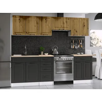 Kuchyňská linka Falco Kuchyňská linka ILONA 240 cm, artisan/grafit MAT