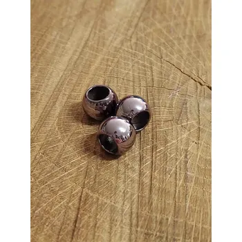 Korálek Plastové korálky Metalic s velkým průvlekem 8x10 mm barva nikl černý