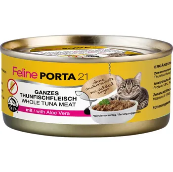 Krmivo pro kočku 12x156g Feline Porta 21 - Tuňák s aloe
