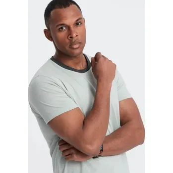 Pánské tričko se surovým povrchem šedozelené