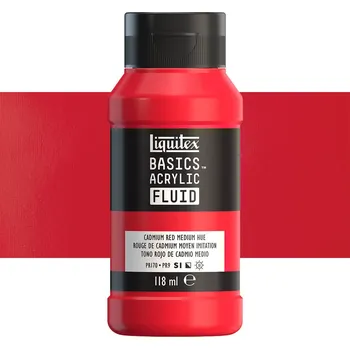 Vodová barva Akrylová barva Liquitex Basics Fluid - Cadmium Red Medium Hue