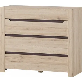 Komoda DESIRE NEW 11 - KOMODA 4šuplíky dub san remo / hnědá (DESJO 11) (SZ) (K150-Z)