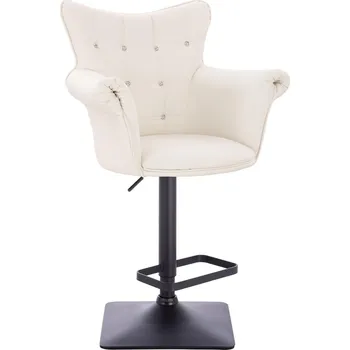 Barová židle Barová židle ekokůže Nuuk základna černá - bílé