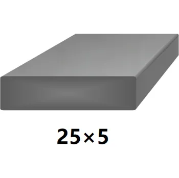 Stavební profil Plochá plná ocelová tyč 25x5 mm (pásovina), bez povrchové úpravy 6 m (J-P25x5-6)