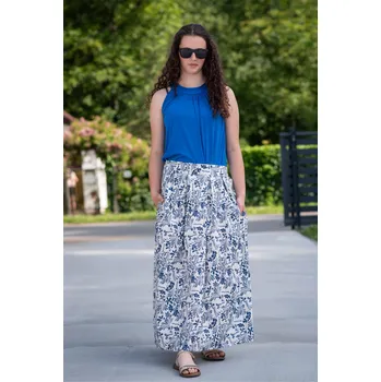 Dámská sukně Sukně dlouhá vzor 23024 Itálie barva: modrá, velikost: Univerzální-jedna velikost