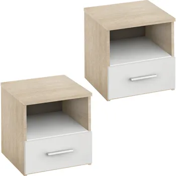 Noční stolek Noční stolek GABRIELA dub sonoma/bílá (2ks)