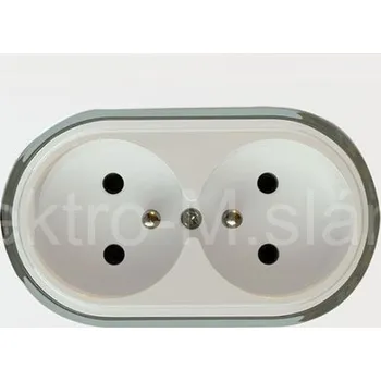 Elektrická zásuvka SEU1029GW 2zás bílá sklo SOUL DPM