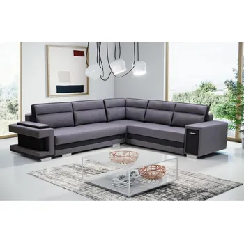 Sedací souprava Falco Rohová sedací souprava Andy 2, rozkládací s úložným prostorem, pravá, šedá/černá Inari 94/100