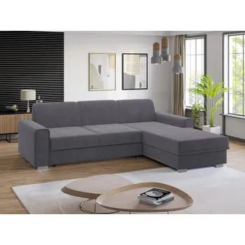 Sedací souprava Falco Rohová sedací souprava LUBOR rozkládací s úložným prostorem, pravá, šedá Megan 366