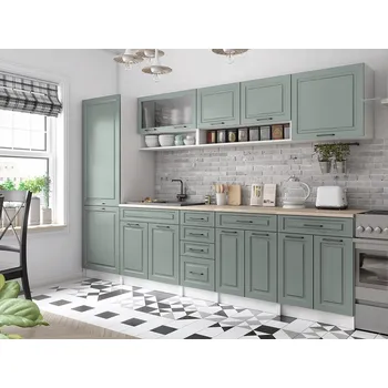 Kuchyňská linka Falco Kuchyňská linka Brigita 300 cm, světle zelená mat