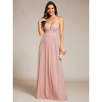 Dámské šaty Třpytivé společenské šaty bez rukávů s křížovým páskem na zádech Barva: Růžová, Velikost: 4XL