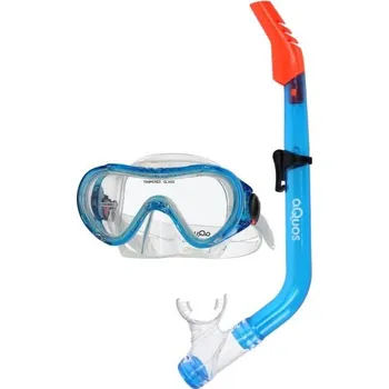 Potápěčská maska Juniorský šnorchlovací set AQUOS BAMBOO SAUGER JR UNI Modrá, Transparentní, Oranžová