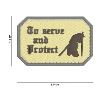 Nášivka Gumová nášivka 101 Inc nápis To Serve and Protect - coyote