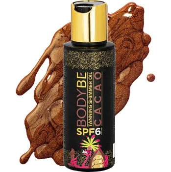 Přípravek na opalování BODYBE Opalovací olej SPF 6 s třpytivým efektem - Cacao - 100ml