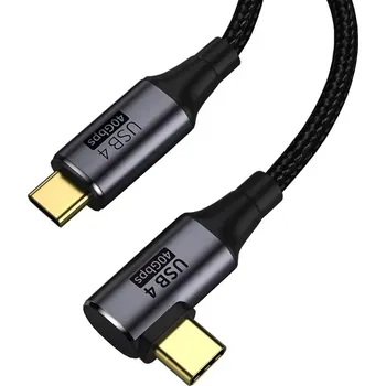 Kabel do PC PremiumCord USB4 Gen 3x2 40Gbps 8K@60Hz 240W,Thunderbolt,0,8m zahnutý