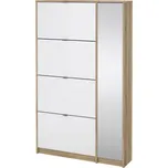 Falco Botník Flap 009 4KL1D se zrcadlem, dub sonoma/bílý lesk