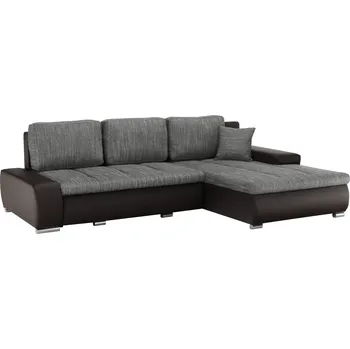 Sedací souprava Rohová sedací souprava TRAMP rozkládací s úložným prostorem, hnědá/hnědošedý melír