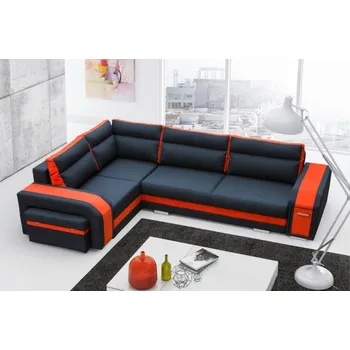 Sedací souprava Falco Rohová sedací souprava Association, rozkládací s úložným prostorem, levá, černá Inari 100/HC51