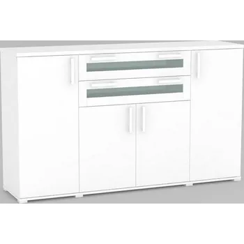 Komoda Komoda REA OTTAWA UP 4 BÍLÁ/sklo