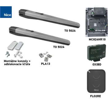 Pohon brány Sada pohonu NICE Toona 5024 pro dvoukřídlou bránu - jedno křídlo 5m/500kg