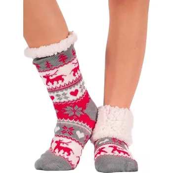 Dámské ponožky Růžové dámské bavlněné ponožky SOBÍK , VELIKOST 39 - 42