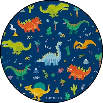 Koberec Kulatý 3D dětský koberec s dinosaury - 2,150 cm x 150 cm