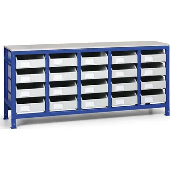 Dílenský regál B2B Partner Regál s kovovými zásuvkami, 20 zásuvek