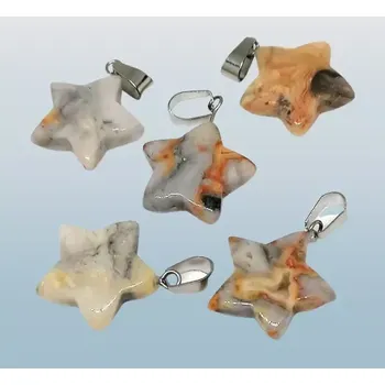 Přívěsek Achát krajkový přívěsek hvězdička 2 cm