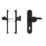 Dveřní kování koule-klika BLAUGELB 2000 50mm PZ92, RAL9005 černá