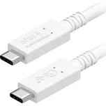 Datový kabel AlzaPower Core USB-C to USB-C USB4 100W 0.5m bílý
