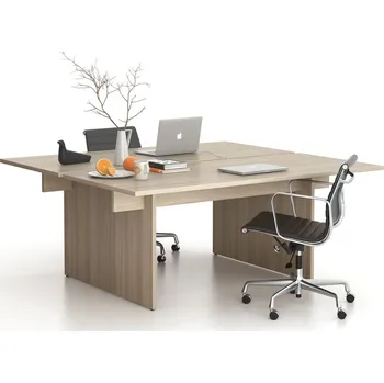 Psací stůl B2B Partner Kancelářský stůl double SOLID, 180x165 cm, dub přírodní