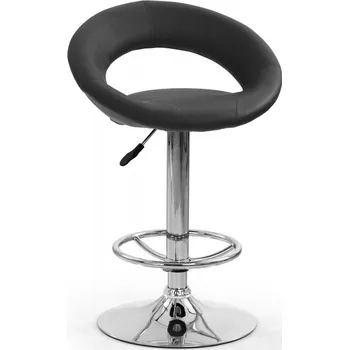 Barová židle Barová židle NEPTUN — kov, ekokůže, chrom / černá