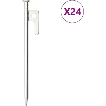 vidaXL Stanové kolíky 24 ks 20 cm 9 mm pozinkovaná ocel [4009367]