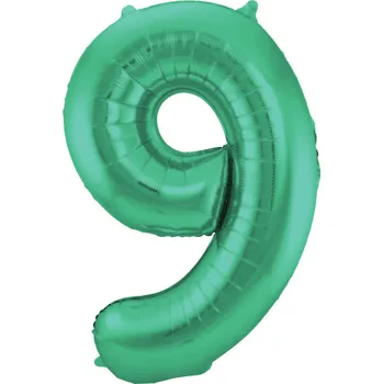 Balónek Folat Fóliové číslo 9 zelené, 86 cm