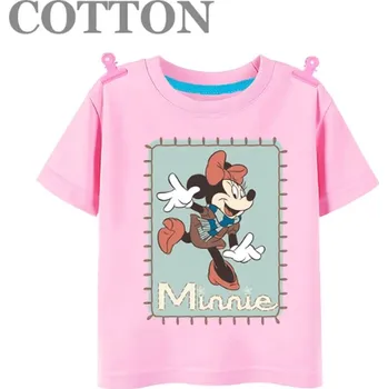 Minnie Mouse Dětské bavlněné tričko s roztomilým potiskem "Minnie Mouse" Barva: růžová (styl 5), Velikost: 3-4 let