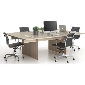 Psací stůl B2B Partner Kancelářský stůl double SOLID + 2x přísed, 240x165 cm, dub přírodní