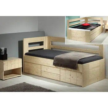 Postel Gazel Hanny II. vysoká postel 90 x 200 cm, přírodní lak