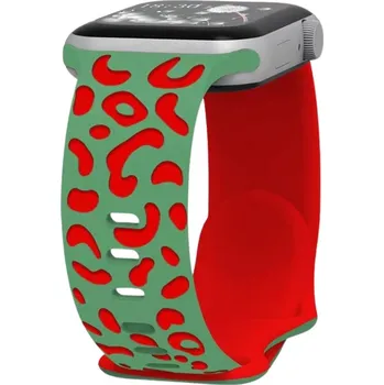 Příslušenství k chytrým hodinkám Gravírované zvířecí vzory řemínek pro Apple Watch 38/40/41/42(S10)mm Barva: Zeleno-červená